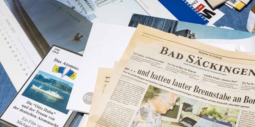 Brennelemente an Bord: Zeitungsbericht über die "Otto Hahn"