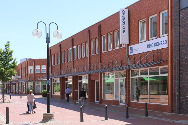 Außenansicht der Infostelle Konrad in der Innenstadt von Salzgitter